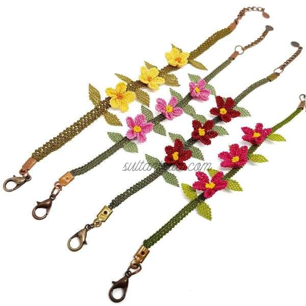 Needle Lace Tri-Flower Bracelet