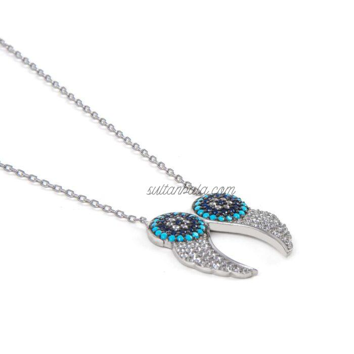 silver angel wing necklace