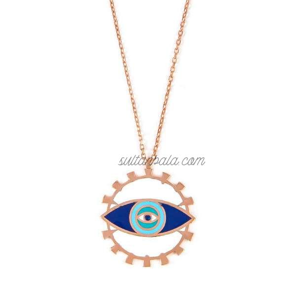 925 Sterling Silver Eye Necklace 4.4 Gr 925 Sterling Silver Eye Necklace 4.4 Gr