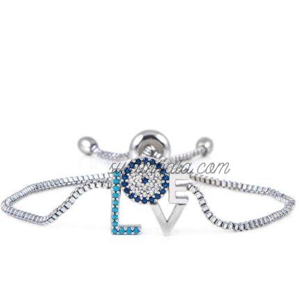 Zircon Plated Loves Bracelet | Silver Color