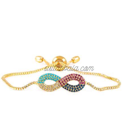 Gold Color Zircon Plated Bracelet Infinity