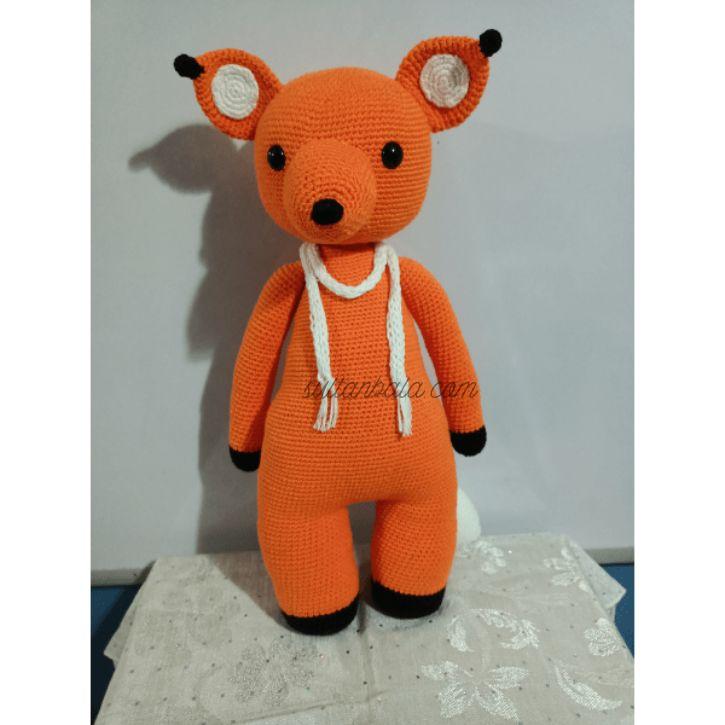 Hand Knitted Orange Teddy Bear Amigurumi