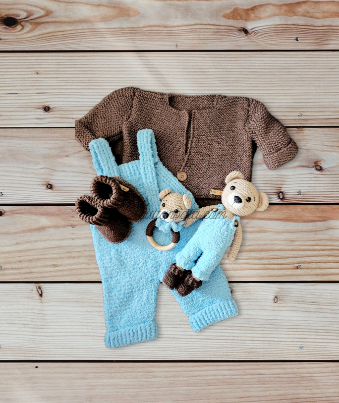 baby boy suit with teddy beer