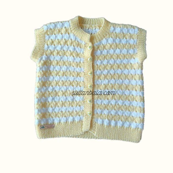 Yellow And White Striped Baby Vest