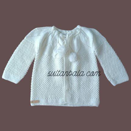 White Colored Baby Girl Cardigan