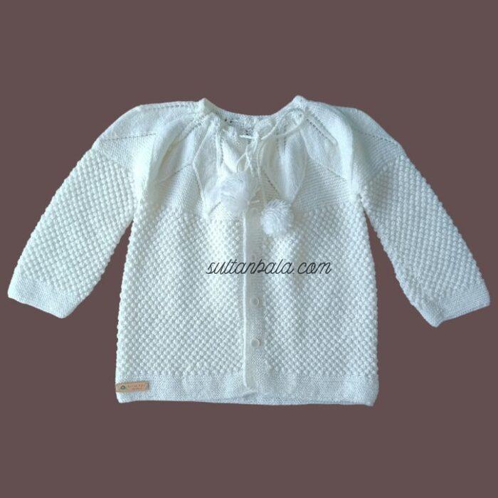White Colored Baby Girl Cardigan