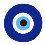 Evil Eye Amulet Icon Blue