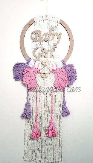 Macrame Dream Catcher Baby Girl  Wall Hanging Macrame Dream Catcher Baby Girl Wall Hanging