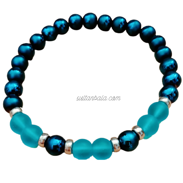 Blue Onix and Blue Hematite Men Bracelet Blue Onix and Blue Hematite Men Bracelet