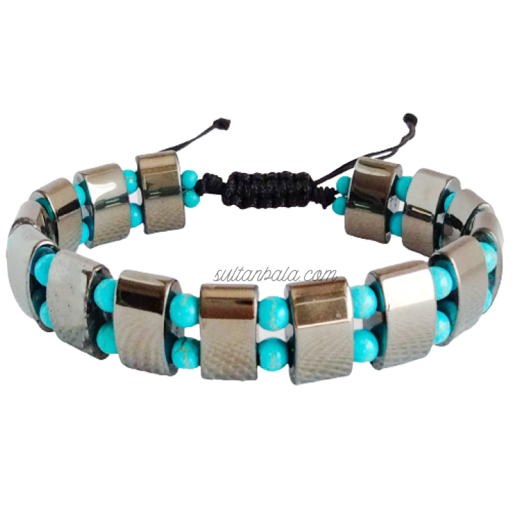 Turquoise and Hematite Men Bracelet Turquoise and Hematite Men Bracelet