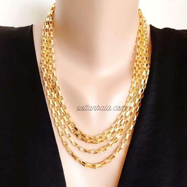 Gold-Plated 3 Piece Chain Necklace Gold-Plated 3 Piece Chain Necklace