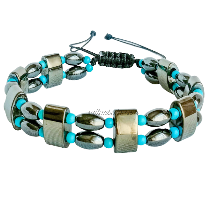 Hematite and Turquoise Men Bracelet Hematite and Turquoise Men Bracelet