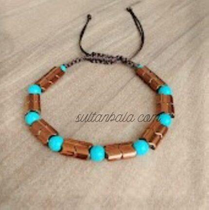 Turquoise and Bronze Hematite Bracelet For Men