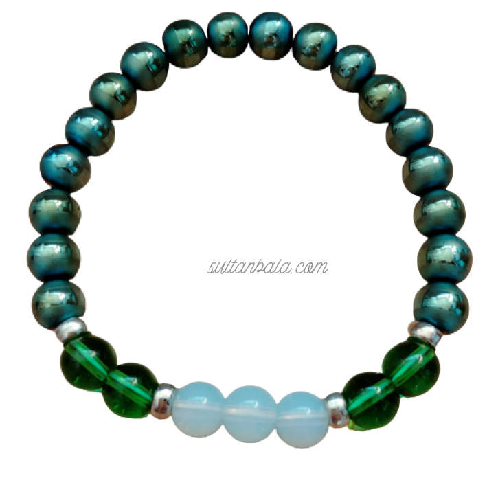 Green Onix, Moonstone and Hematite Bracelet Green Onix, Moonstone and Hematite Bracelet