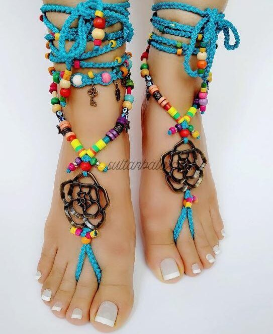 Barefoot Turquoise Sandals and Anklets Barefoot Turquoise Sandals and Anklets