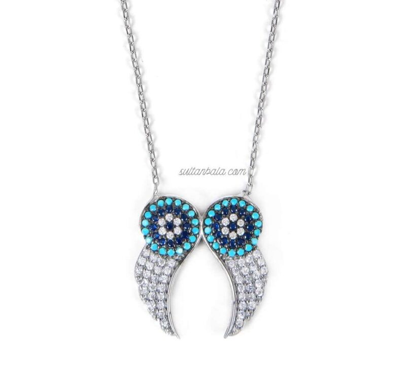 angel necklace 925 sterling silver key necklace