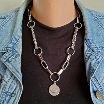 Silver Pated Chain Unisex Necklace