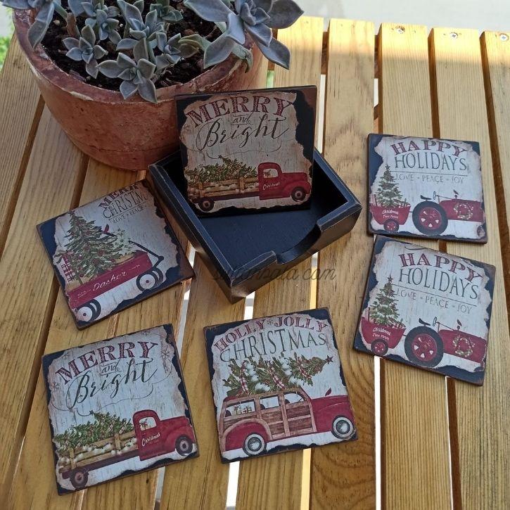 Decorative Wood Painting coaster Decorative Wood Painting coaster