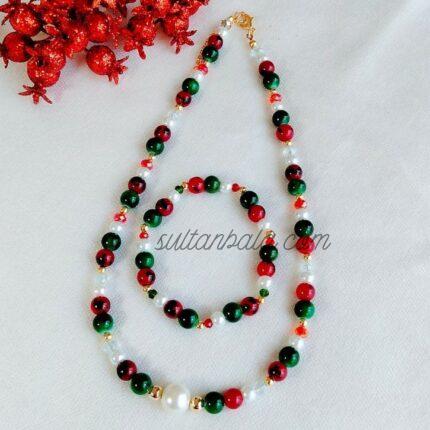 Christmas Necklace and Bracelet Set