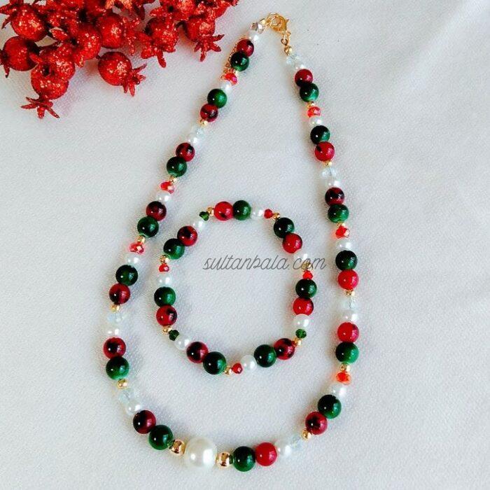Christmas Necklace and Bracelet Set