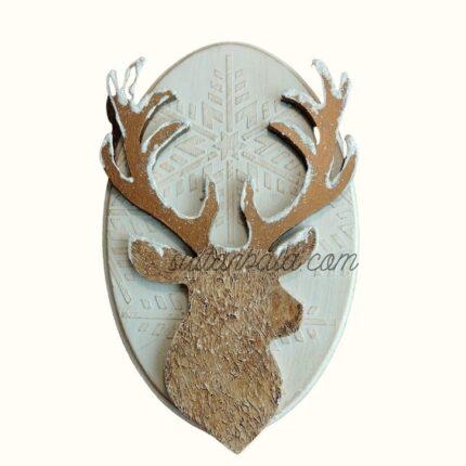 Wood Painting Wall Board and House Ornament Deer Head