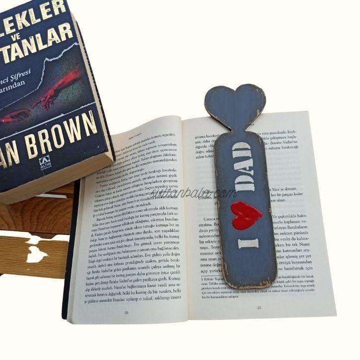 Wood painting handmade bookmark I love dad Wood painting handmade bookmark I love dad