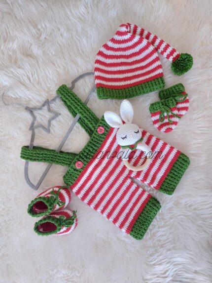 Christmas Outfit Baby Overalls Set