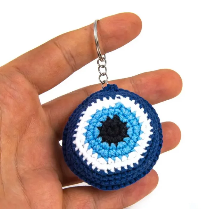 Amigurumi Evil Eye Bead Keychain Large
