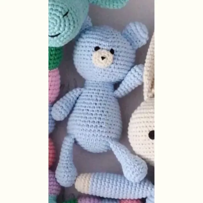 Blue Striped Teddy Bear