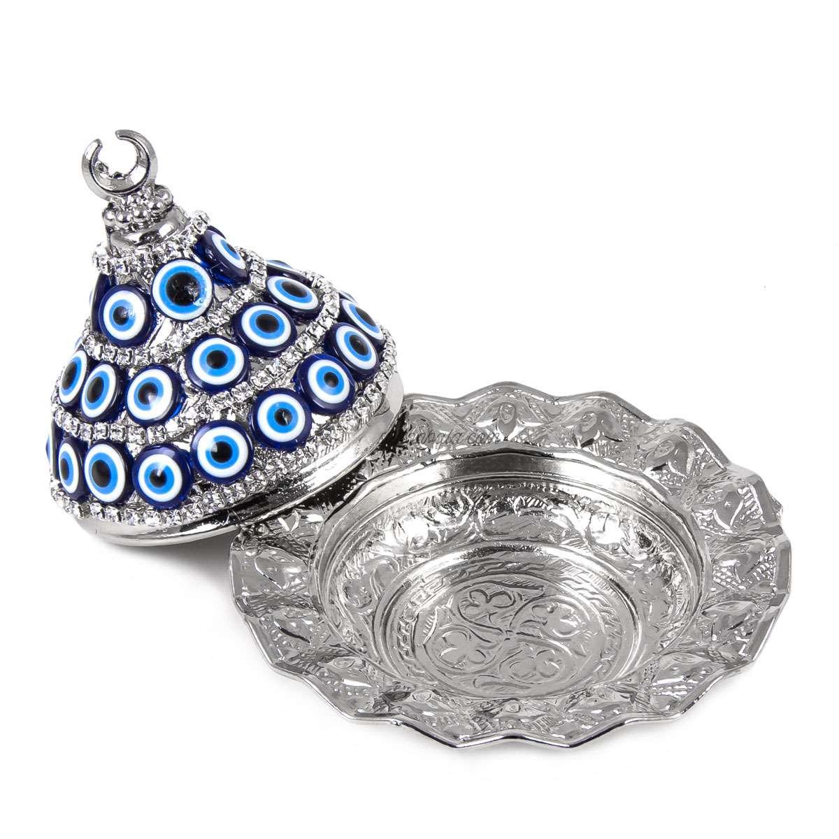 Evil Eye Sugar Bowl Silver Color Evil Eye Sugar Bowl Silver Color
