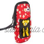 Colorful Teddy Bear Phone Holder Red