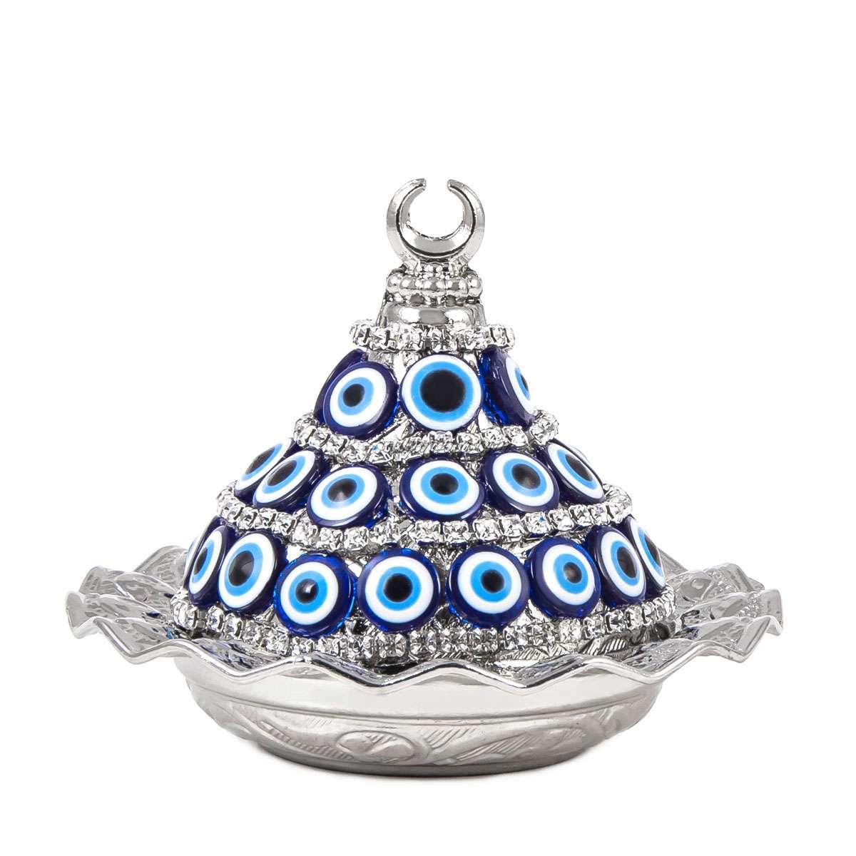 Evil Eye Sugar Bowl Silver Color Evil Eye Sugar Bowl Silver Color