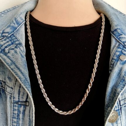Twisted Chain Silver Plated Necklace