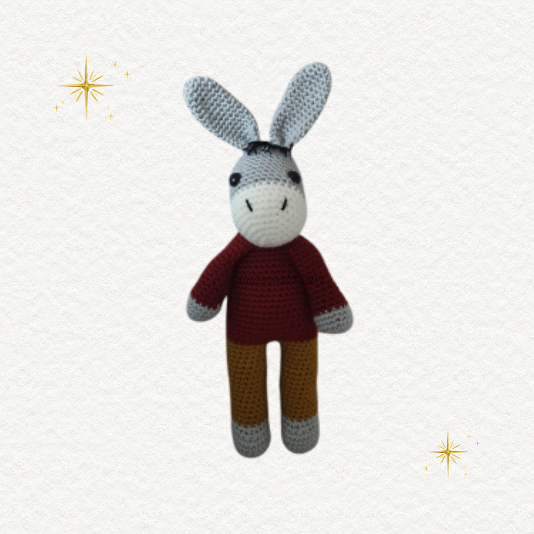 Green and Red Elegant Ornamental Christmas Instagram Post amigurumi donkey